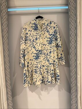 Tuckernuck Cream Dress with Blue Floral Print